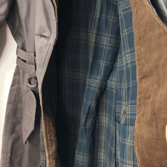 Superdry brown safari wax tartan lined and corduroy jacket/parka. Size M - Picture 6 of 11